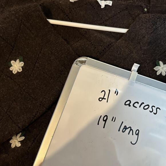 ASTR The Label Cardigan Womens Small Brown Embroidered Preppy Cropped Daisy - Picture 10 of 10